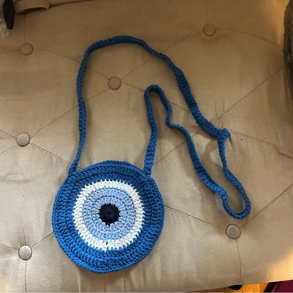 Attitude Unknown Handbags - Evil Eye Crochet Crossbody Purse Bag Unique